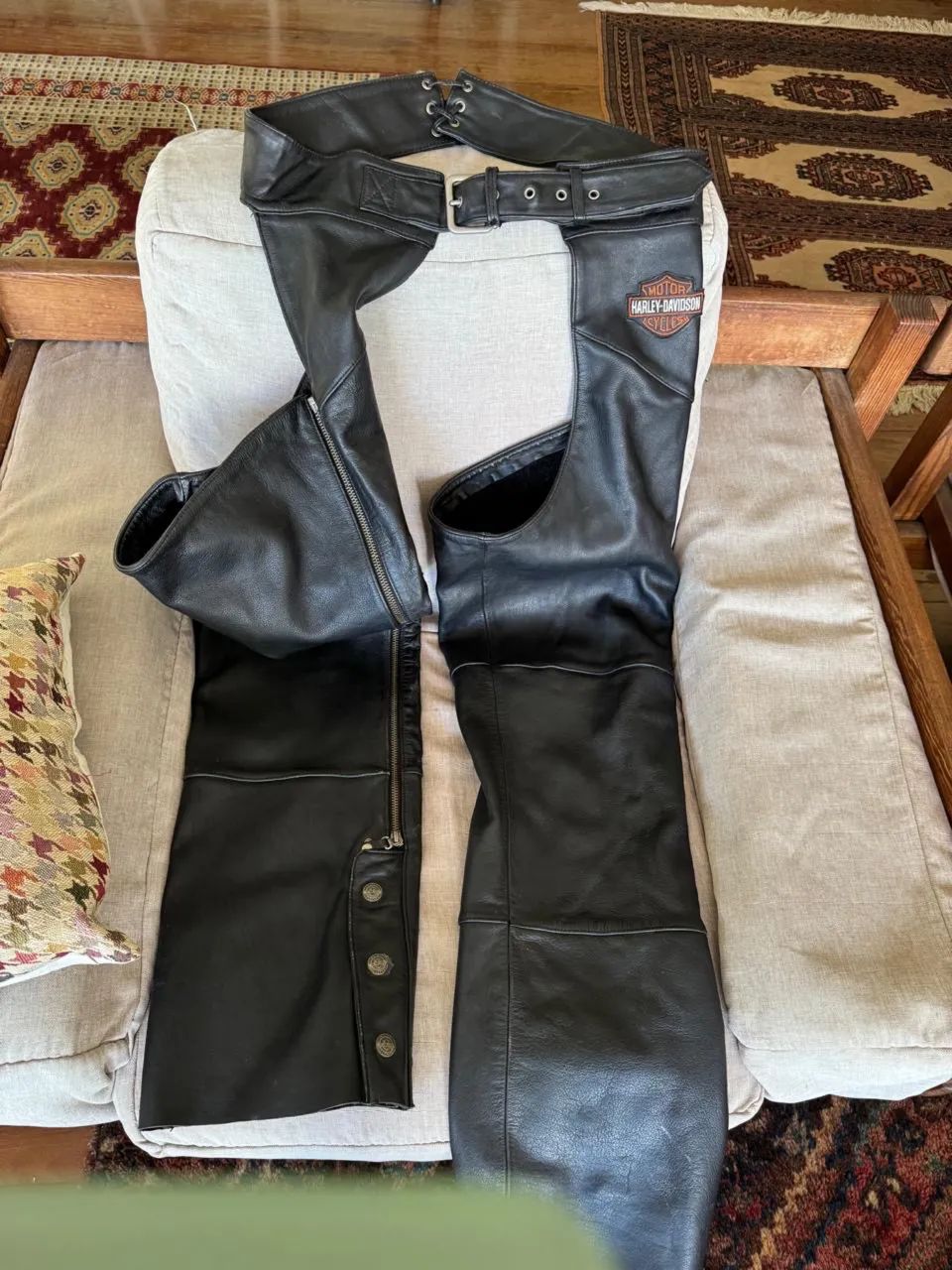 Chaparreira de couro Harley Davidson original 