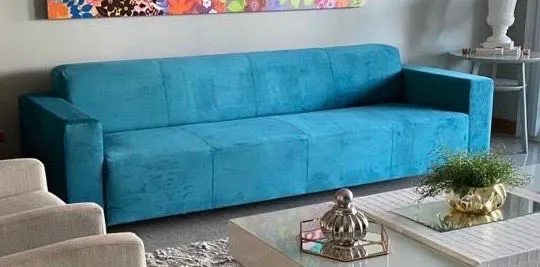 Sofá Azul Turquesa Moderno e Confortável