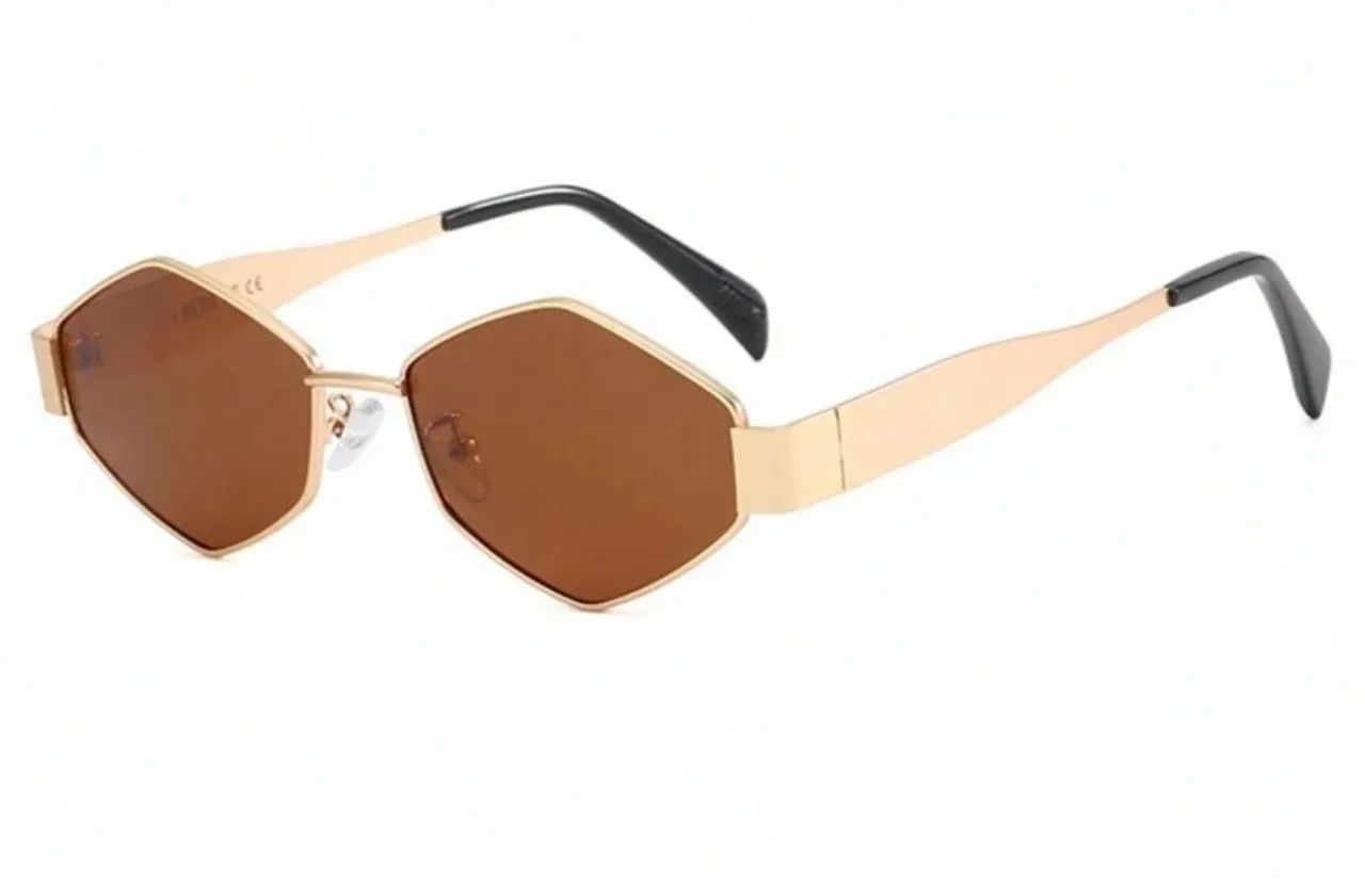Óculos de Sol Estilo Vintage Dourado