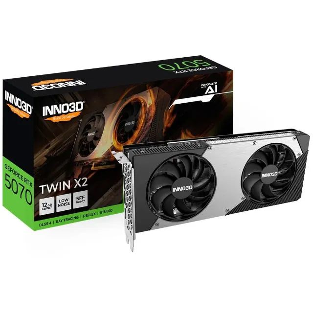 Placa De Vídeo Geforce Ddr7 12Gb/192 Bits Rtx 5070 Inno3D, 2 Fans, Dp, Hdmi, N50702-12D7-1