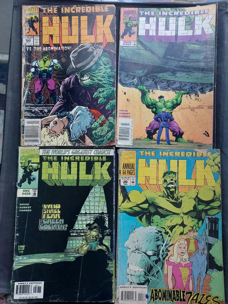 Lote de 7 HQs do Incrível Hulk importados + arte original + quadro com luzes. 