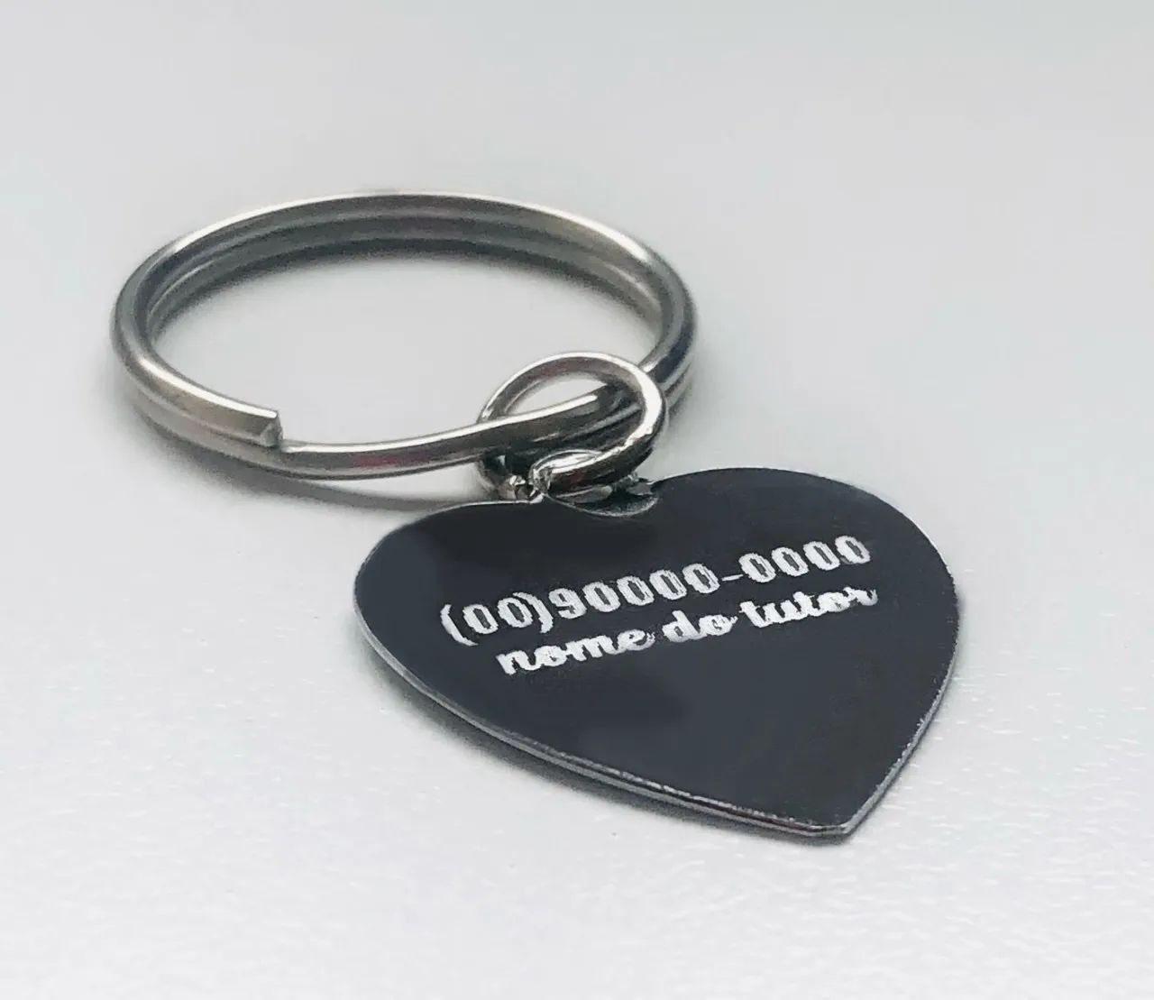 Pingente Coração para Cachorro ou Gato com Nome e Telefone - Foto 2