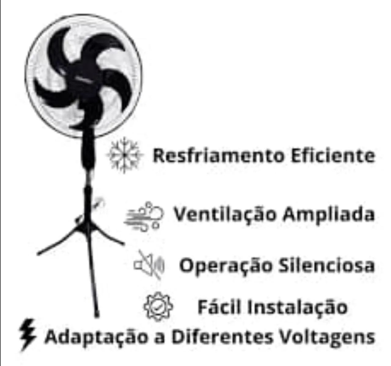 Ventilador Coluna Chão Vertical Turbo silencioso (Novo, garantia)
