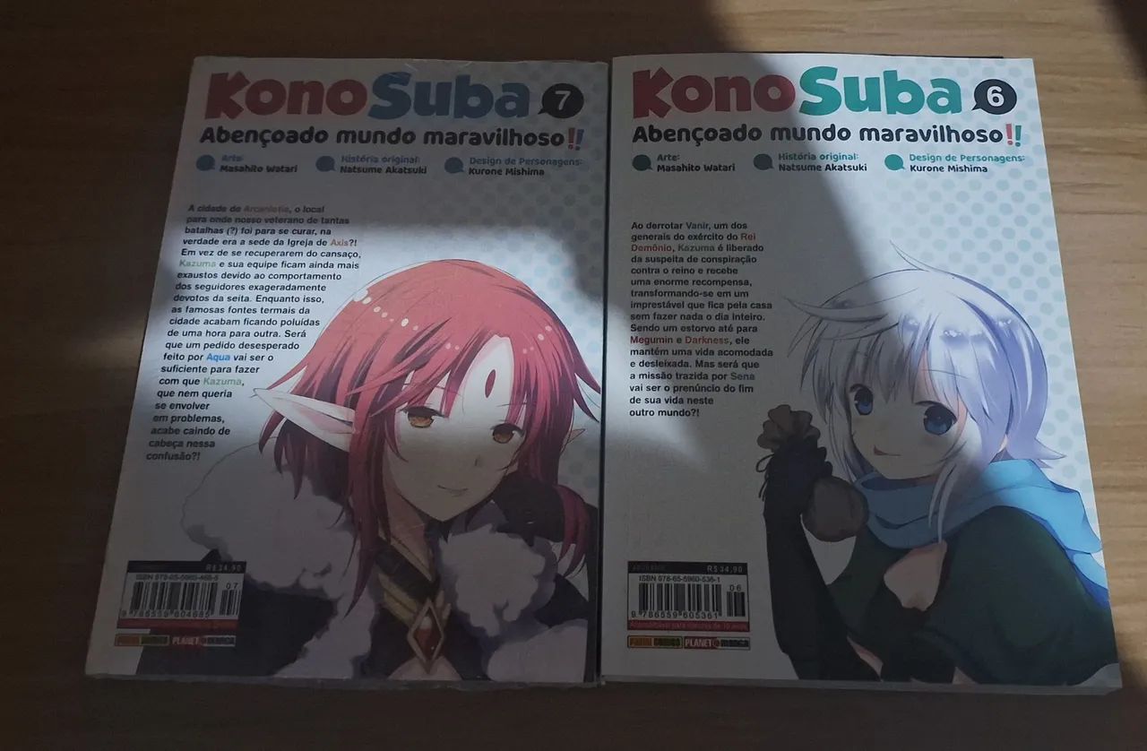 2 mangás kono suba abençoado mundo maravilhoso vol 6 e 7