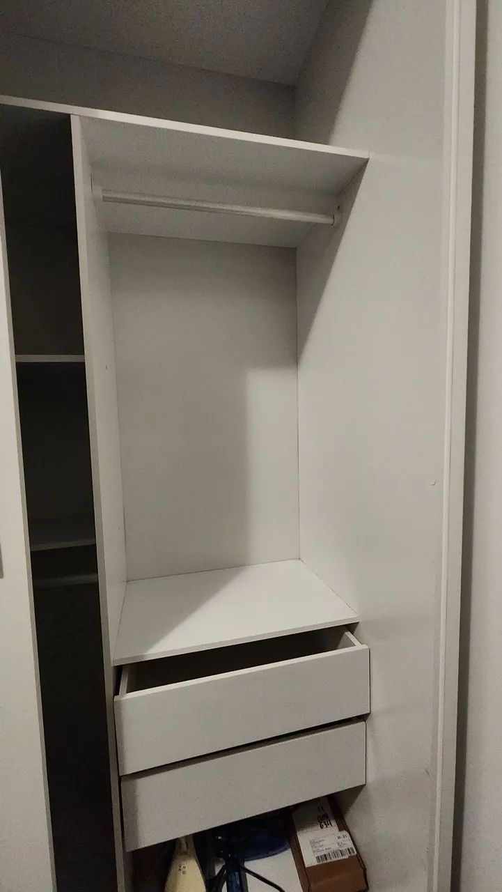 Guarda-Roupa de Casal Branco com Espelho - Foto 4