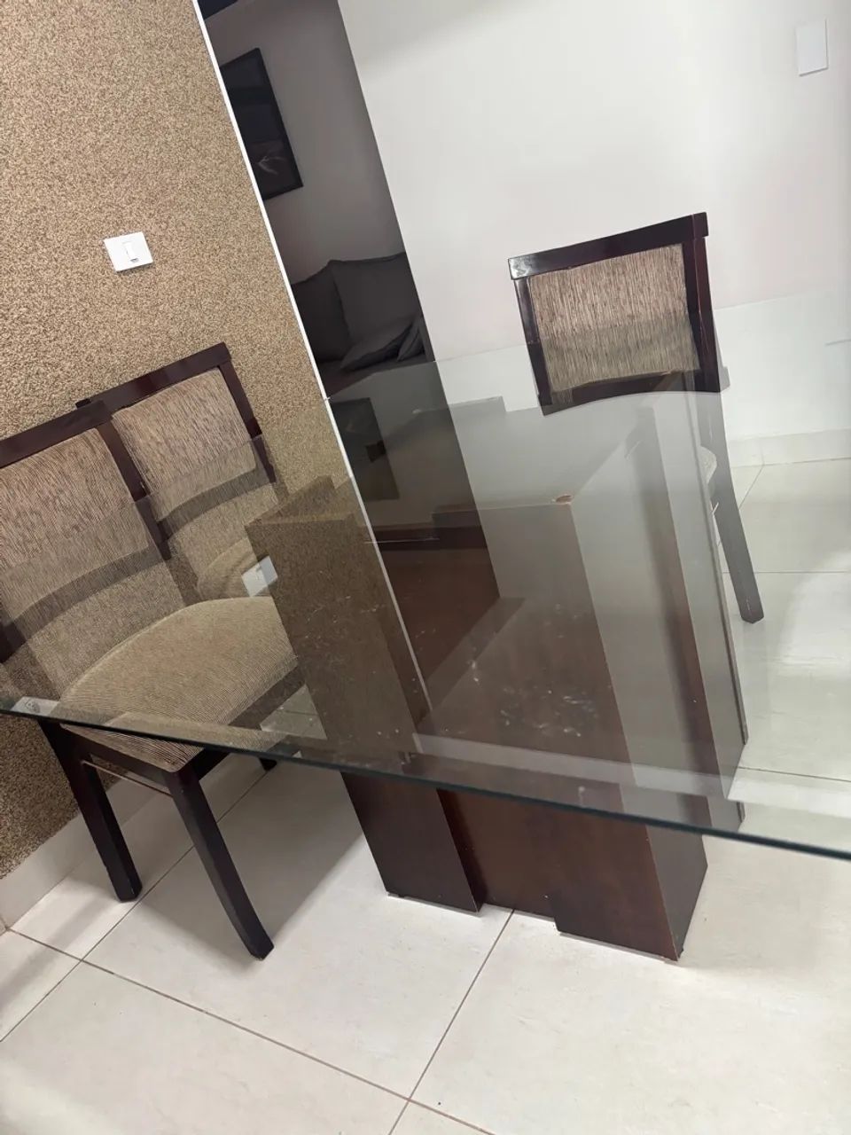 Mesa de Jantar de Vidro com 7 Cadeiras - Foto 5