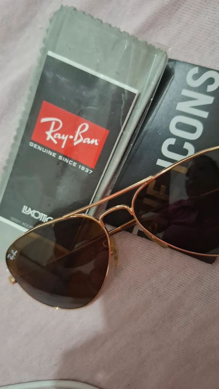 Óculos de sol Ray ban original polarizado aviador gradiente  - Foto 2