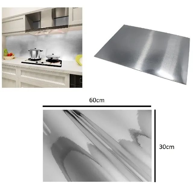 placa decorativa prata 60x30cm autoadesivo hd83240