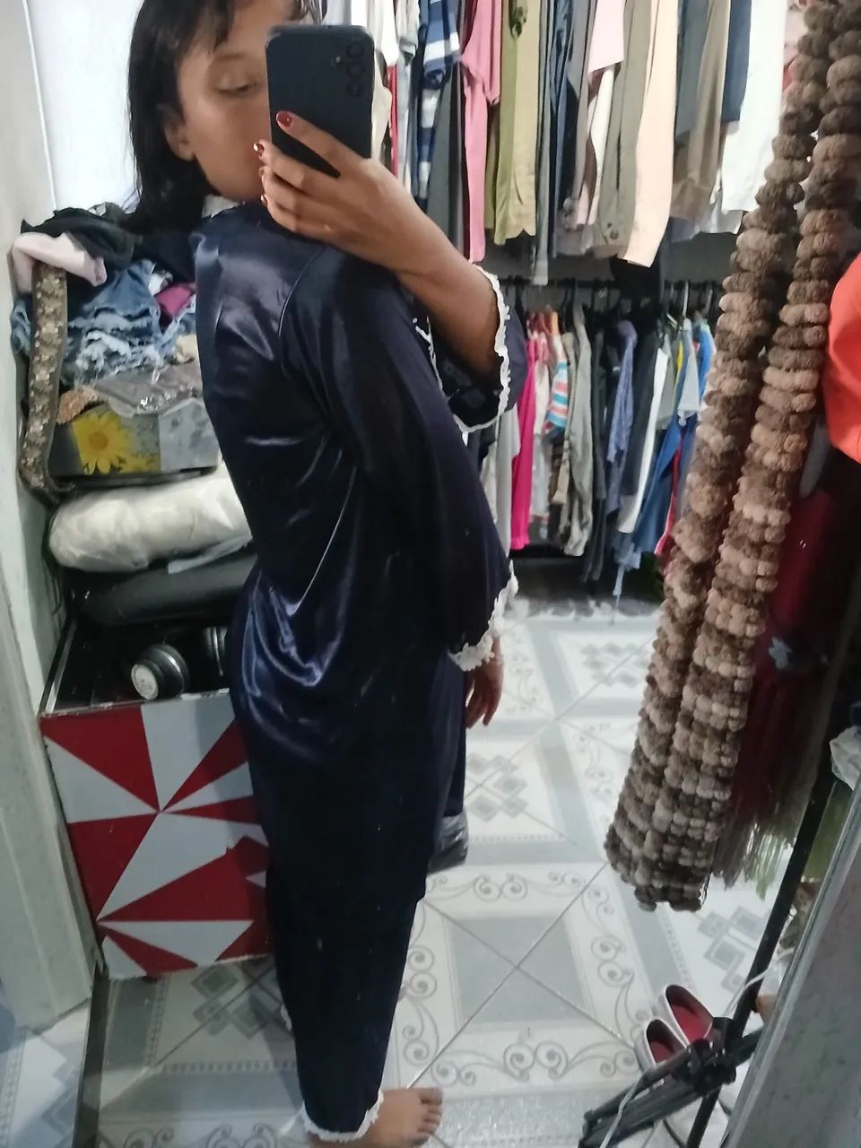 Pijama e Robe de Dormir 4 Peças - Foto 4