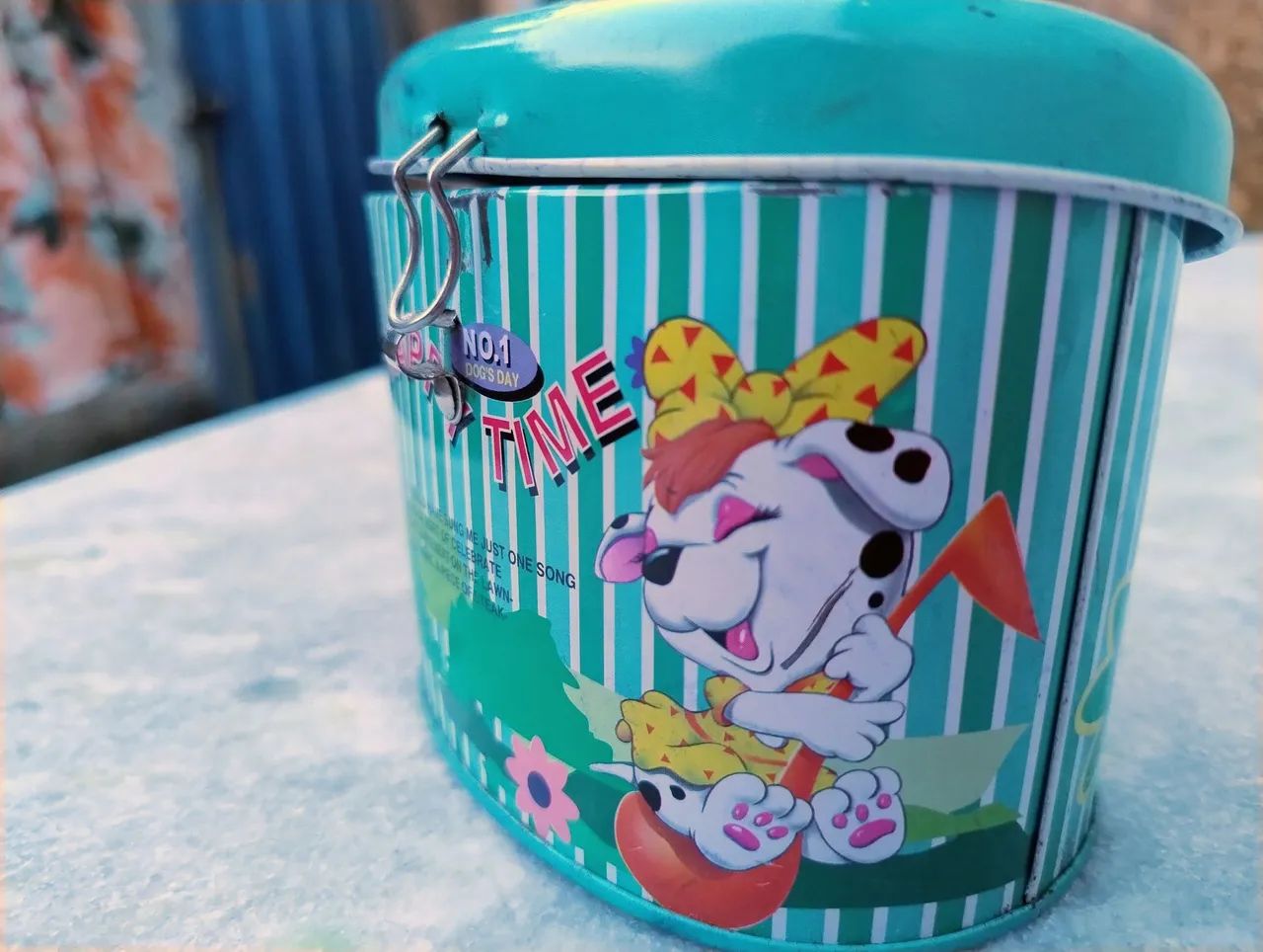 Cofrinho de metal vintage Happy Time Dog - Foto 3