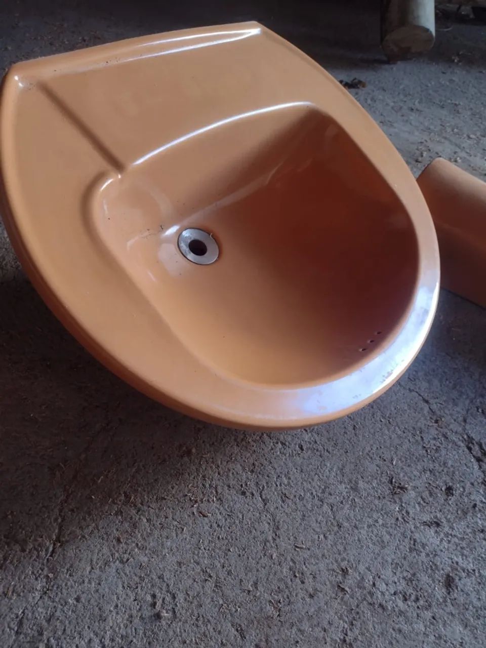 Cuba de Pia Oval em Cerâmica - Laranja