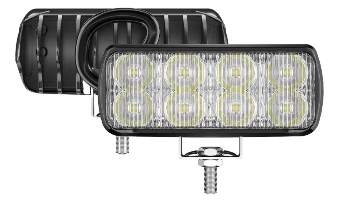 Par de Farol de LED Retangular 8 Leds Off-Road