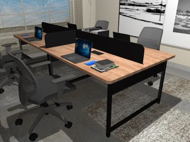 Estação Corporativa Delluxe. 4 Cxs. de Tomadas. L260cm x P120cm x A74cm