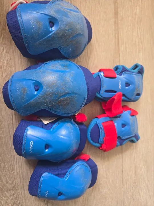 Kit Patins Infantil com Proteções oxelo play 3 tam 32-34 - Foto 4