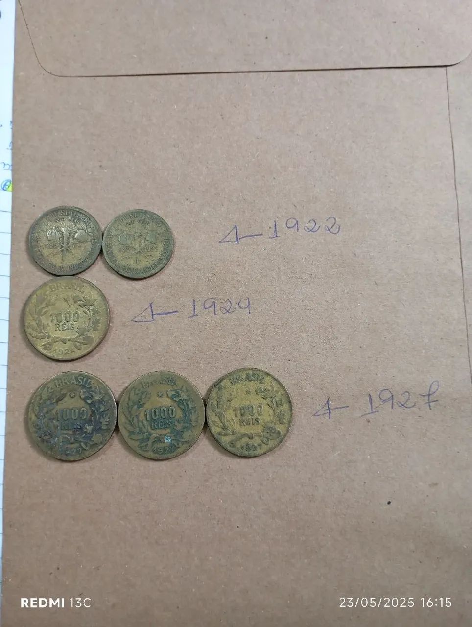 Moedas Antigas do Brasil - 1922, 1924 e 1927