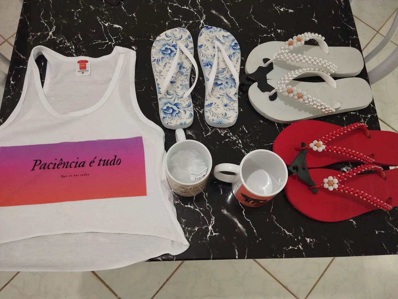Sublimação.Camisas. Canecas. Sandálias.