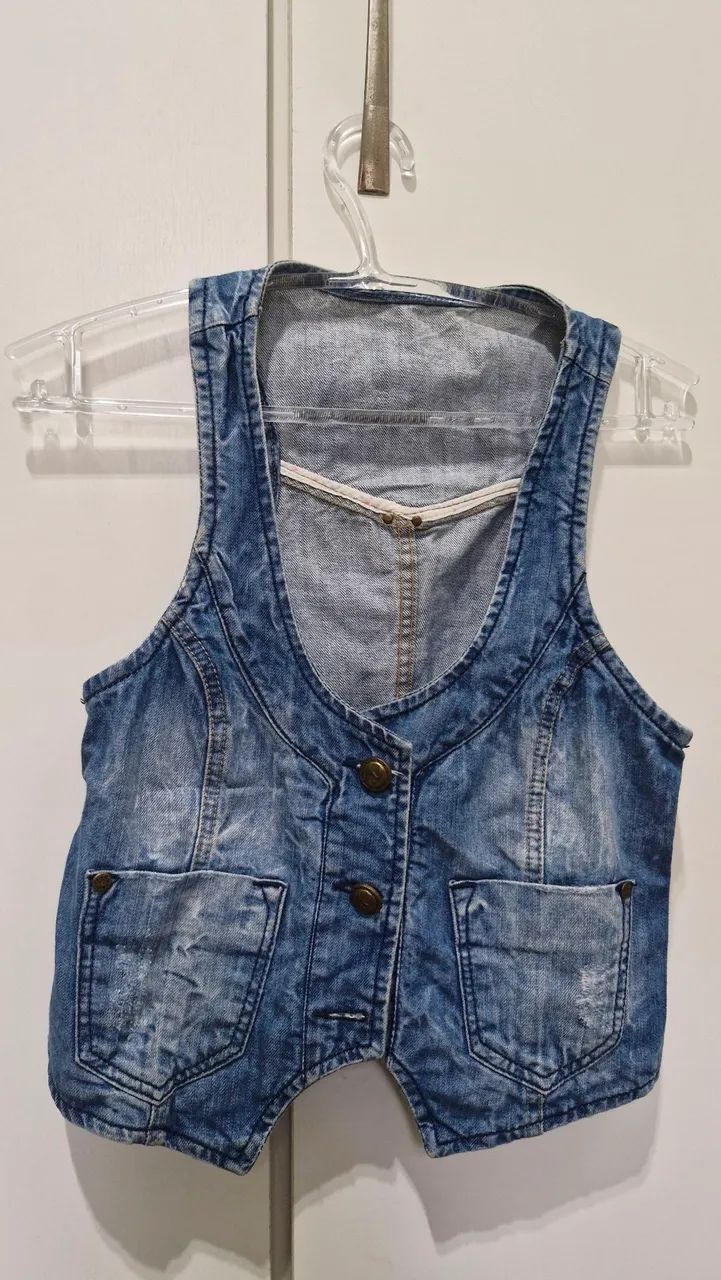 Colete Jeans Feminino Cantão 