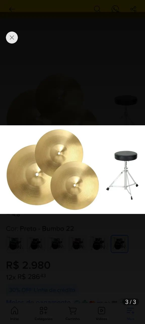 Bateria acústica completa Premium  - Foto 2