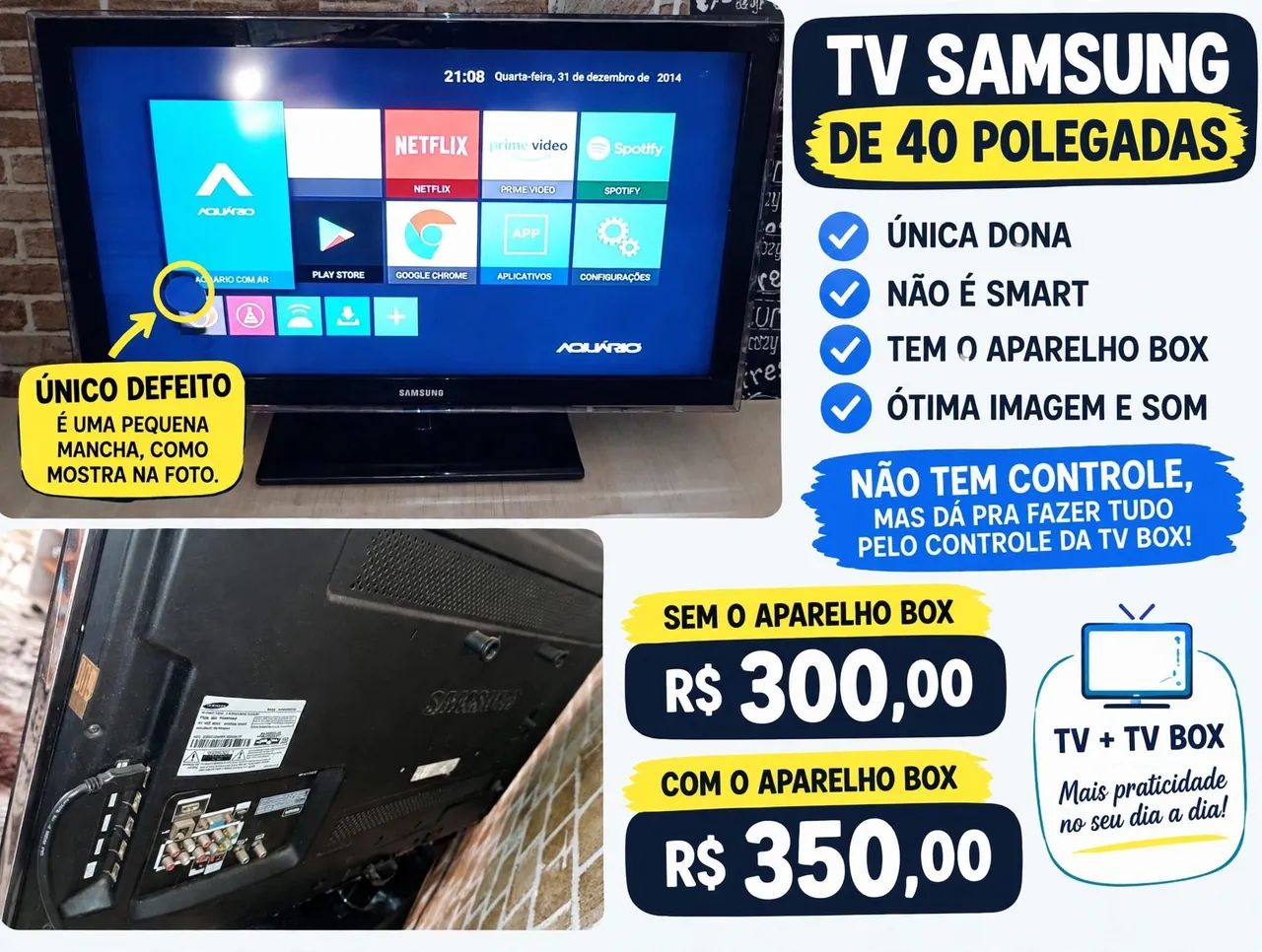 Tv Samsung 40 polegadas ( não é smart)