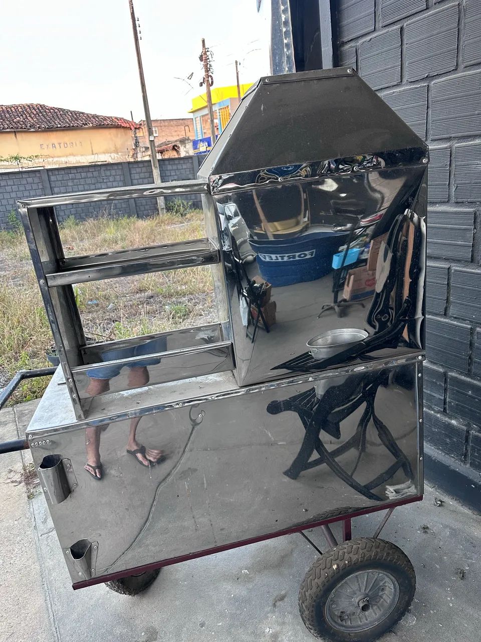 Carrinho churrasco inox 