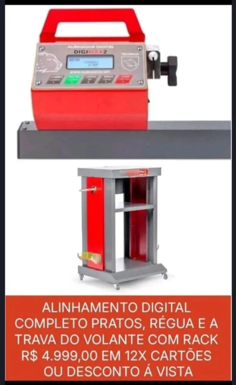 Máquina para alinhamento de carro digital e computadorizado