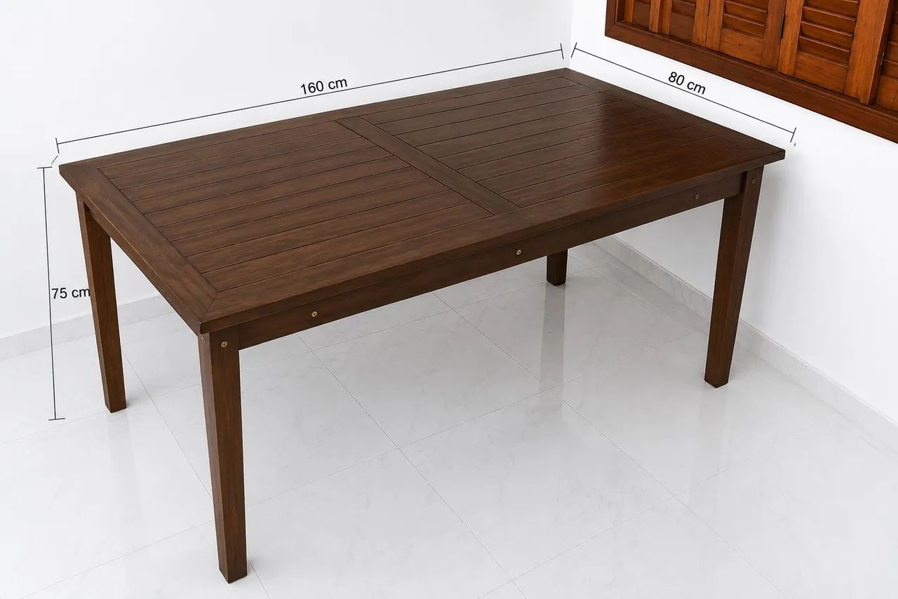 Mesa de madeira sólida 