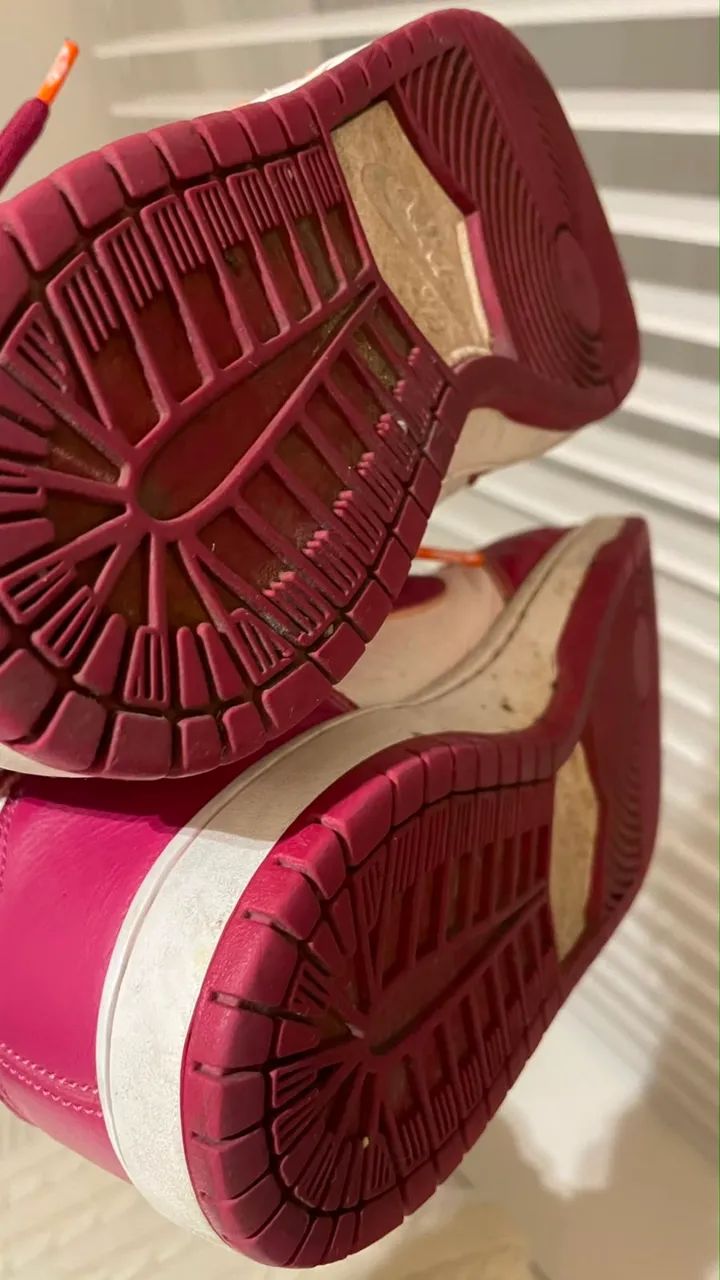 tênis nike sb dunk high pro iso branco/rosa - Foto 3