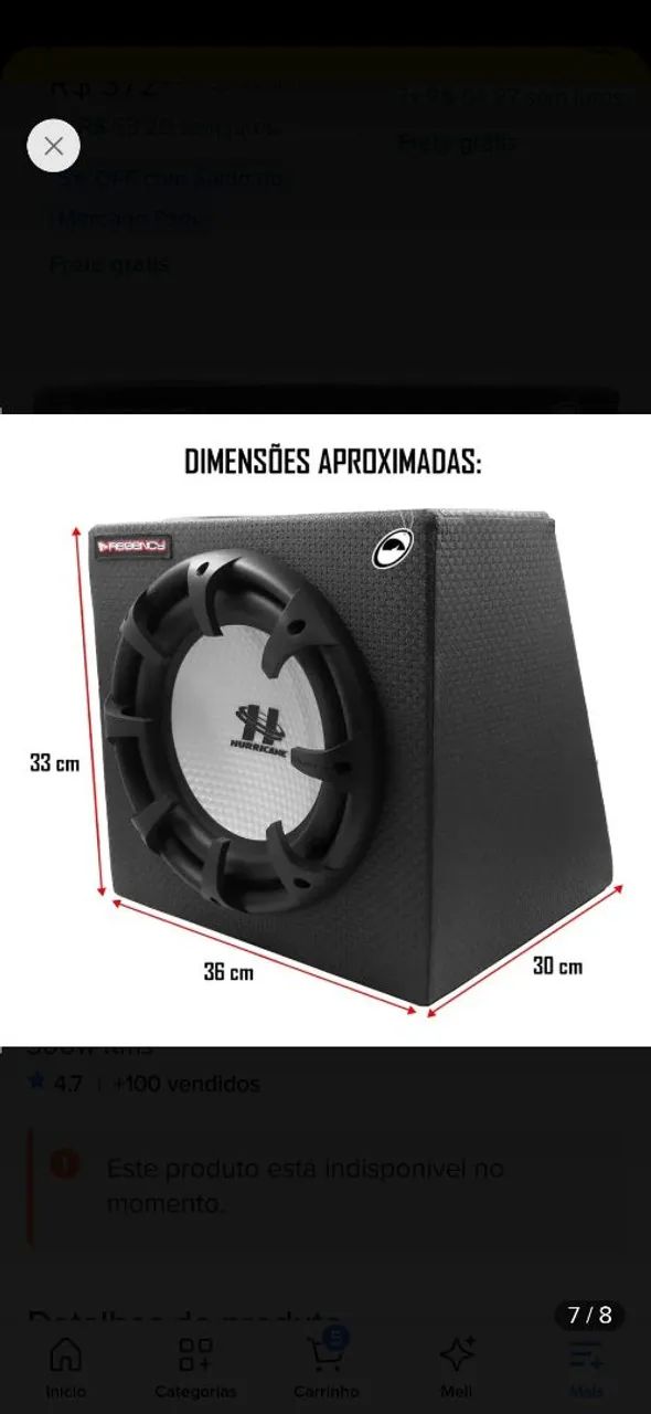 Vendo Caixa Dutada com auto falante Hurricane 12" - Foto 2