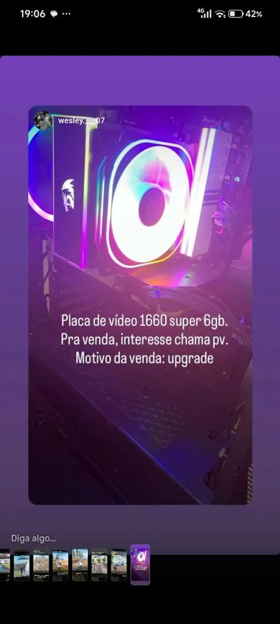 Placa de vídeo GTX 1660 super 6gb