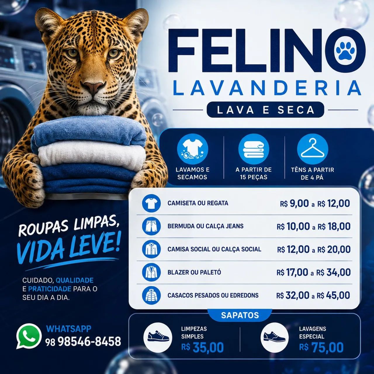 ? FELINO LAVANDERIA ? LAVA E SECA! ?