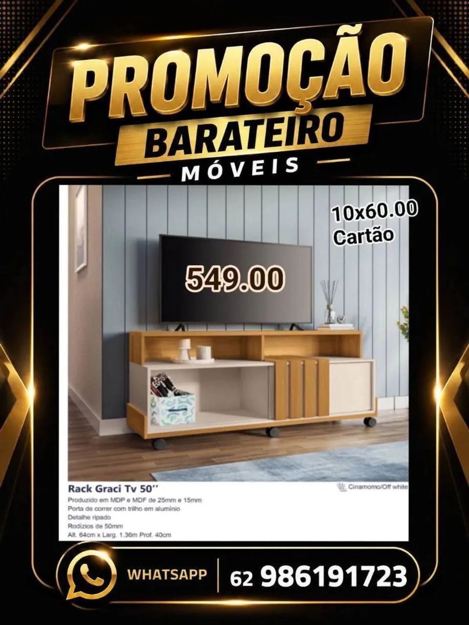 Rack greci tv 50 polegadas 