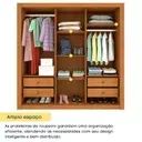 Guarda Roupa Amadeirado Com Espelho 3 Portas - Foto 3