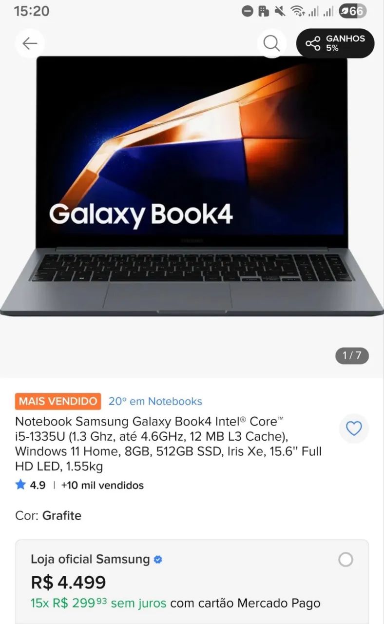 Notebook Samsung Galaxy Book4 - Foto 3