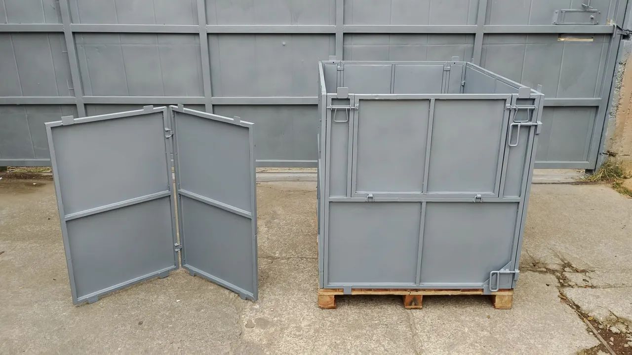 Gaiola container com tampa articulada 