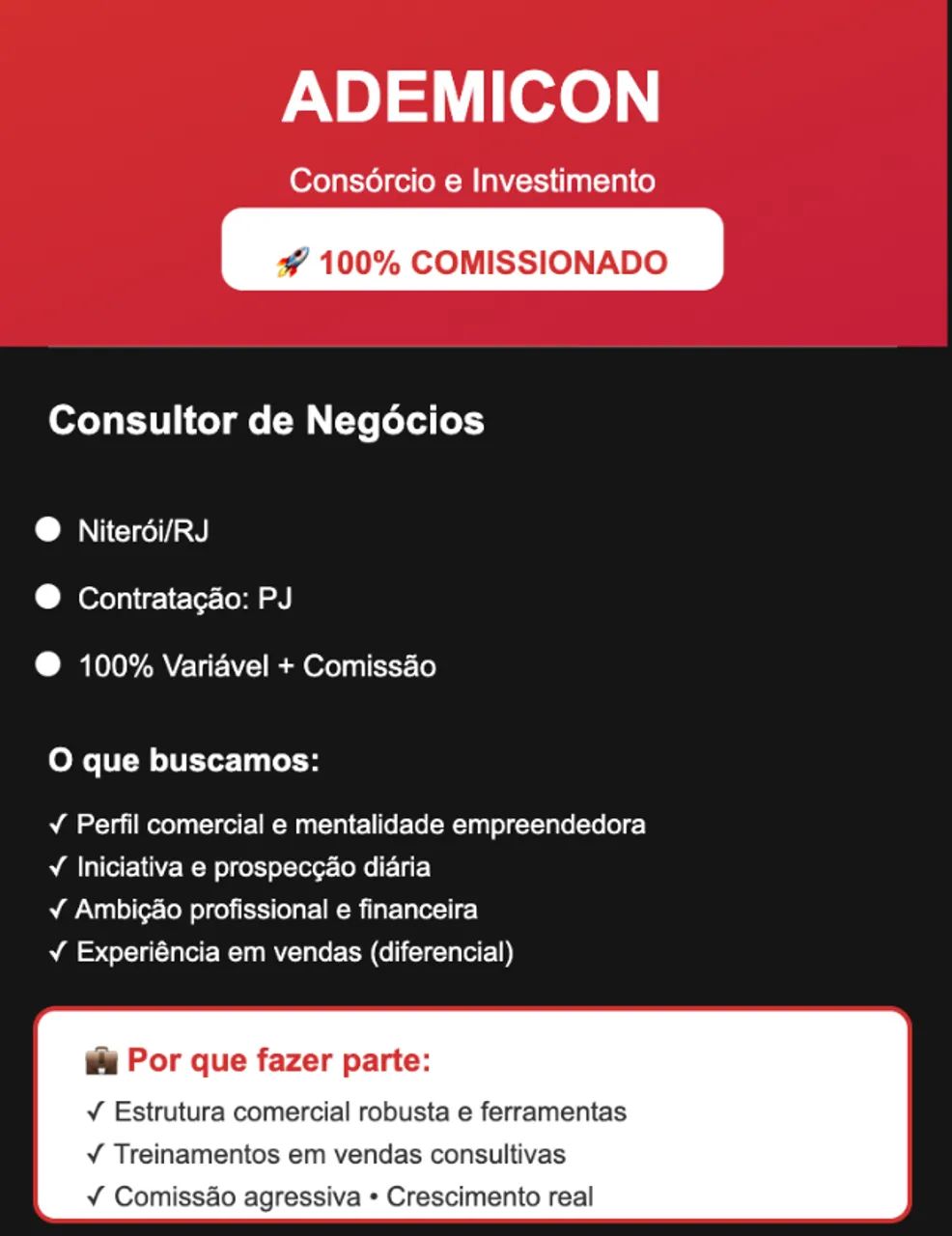 CONSULTOR COMERCIAL - 100% Comissionado