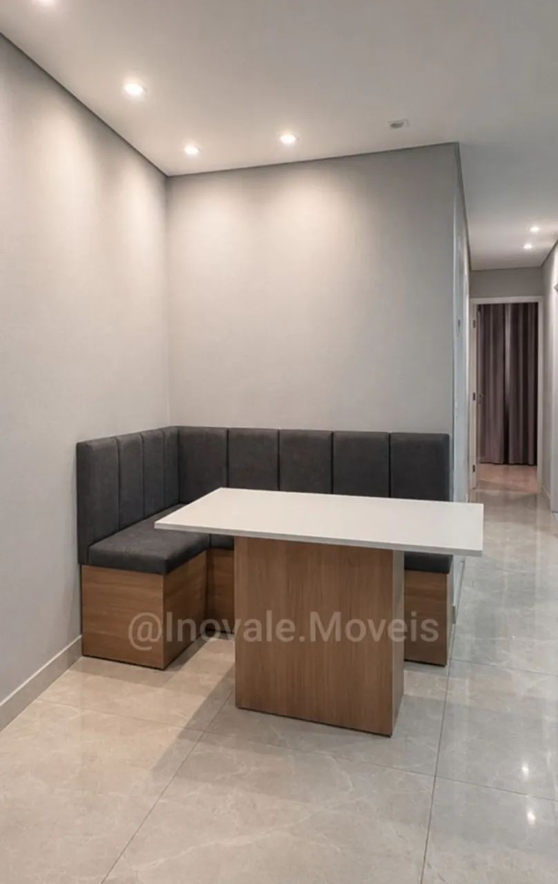Conjunto Canto Alemão com mesa / MDF 15mm Amadeirado  - Foto 2