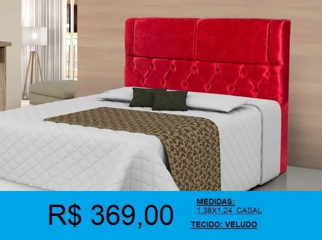 CABECEIRA TECIDO VELUDO =PRONTA ENTREGA