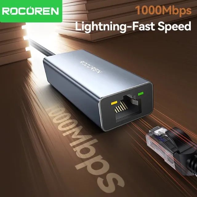 Adaptador de Rede Recoren | USB-A 3.0 RJ45 Ethernet | Alumínio | 1Gbps -Entrega Grátis- - Foto 2