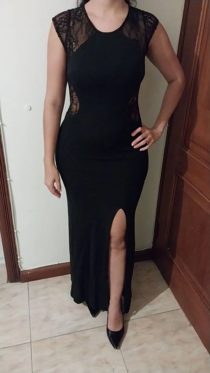 Vestido preto longo 