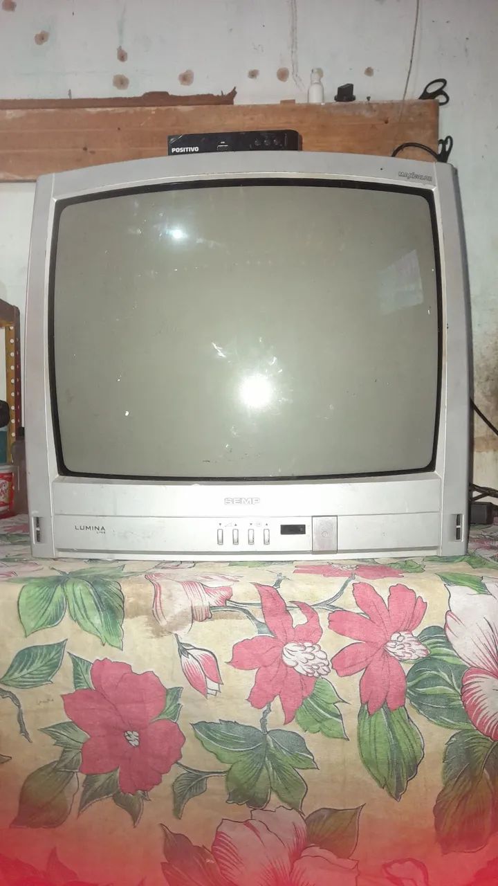 Tv 21 polegadas mais  conversor com defeito imagem pouco avermelhada passou muito tempo pa