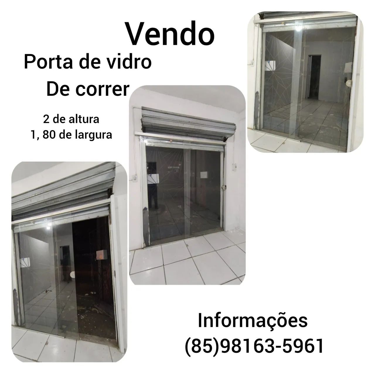 Porta de vidro de correr 