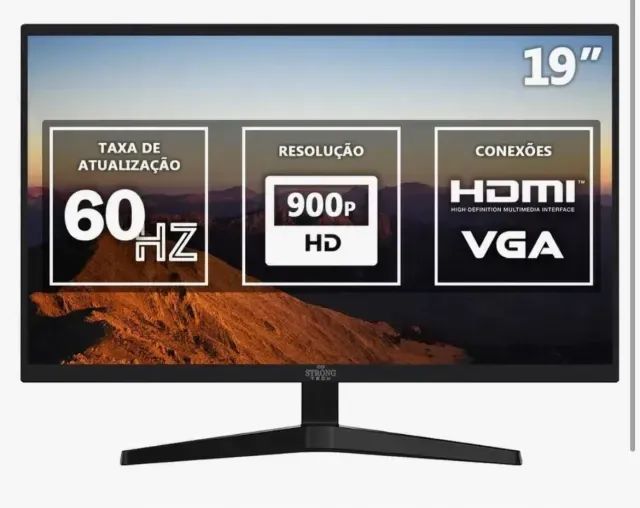 Monitor 19" LED Widescreen Strong Tech - 60Hz 900p HD HDMI e VGA