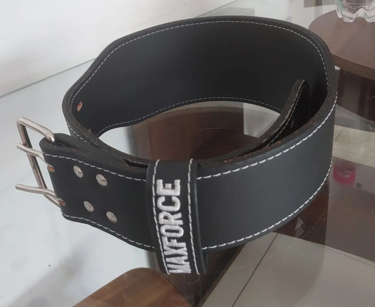 Cinto para agachamento de couro Maxforce