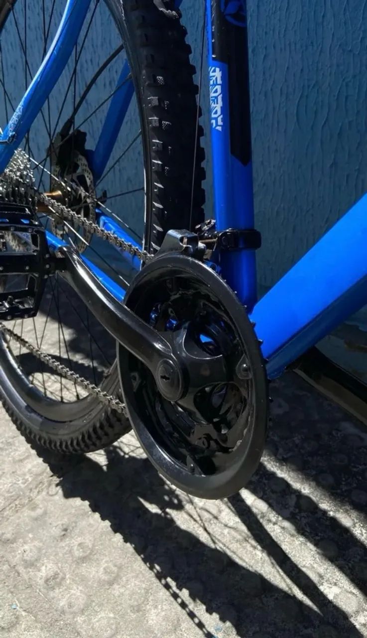 Bike aro 29 preta e azul  - Foto 3