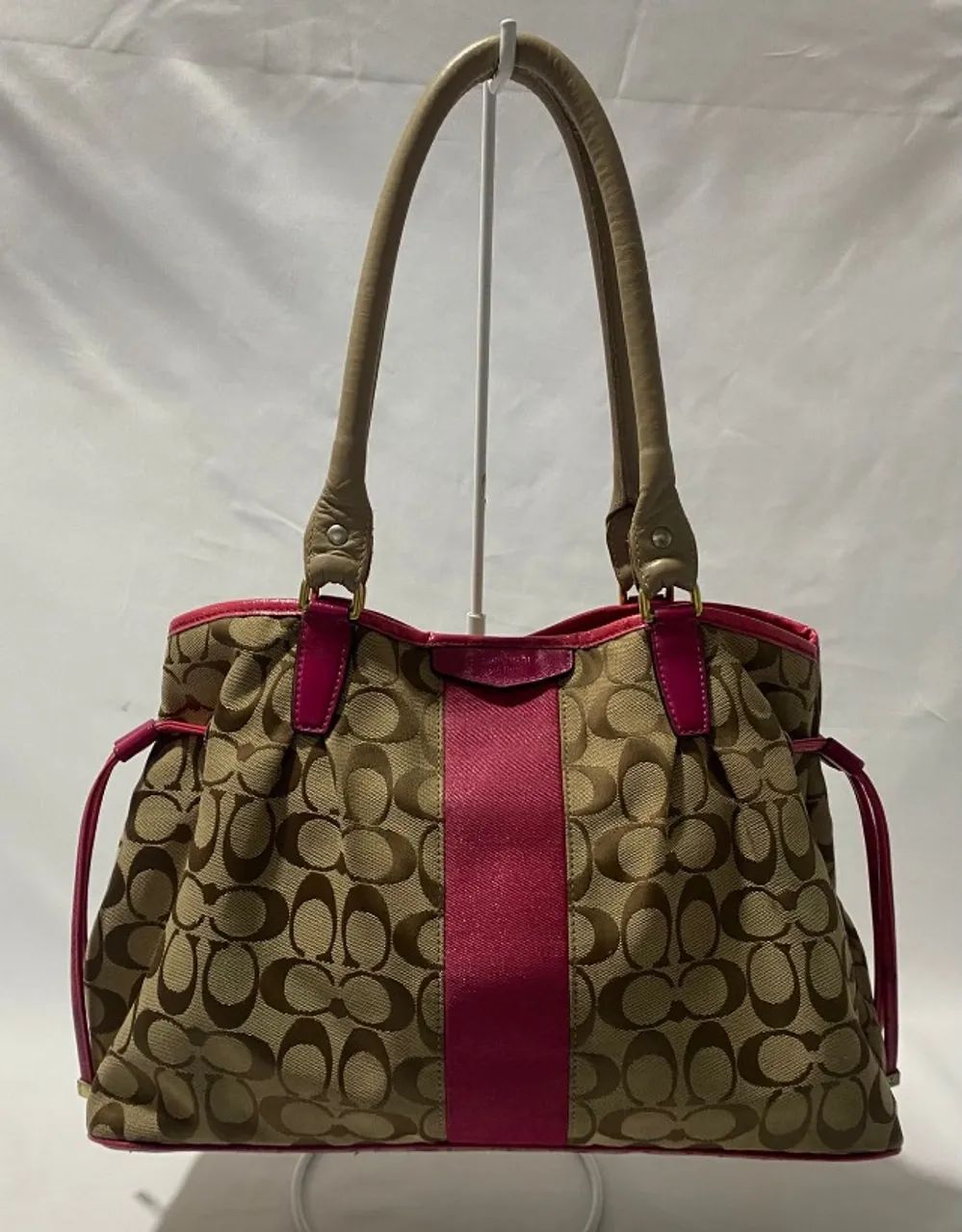 bolsa coach signature stripe drawstring carryall - original