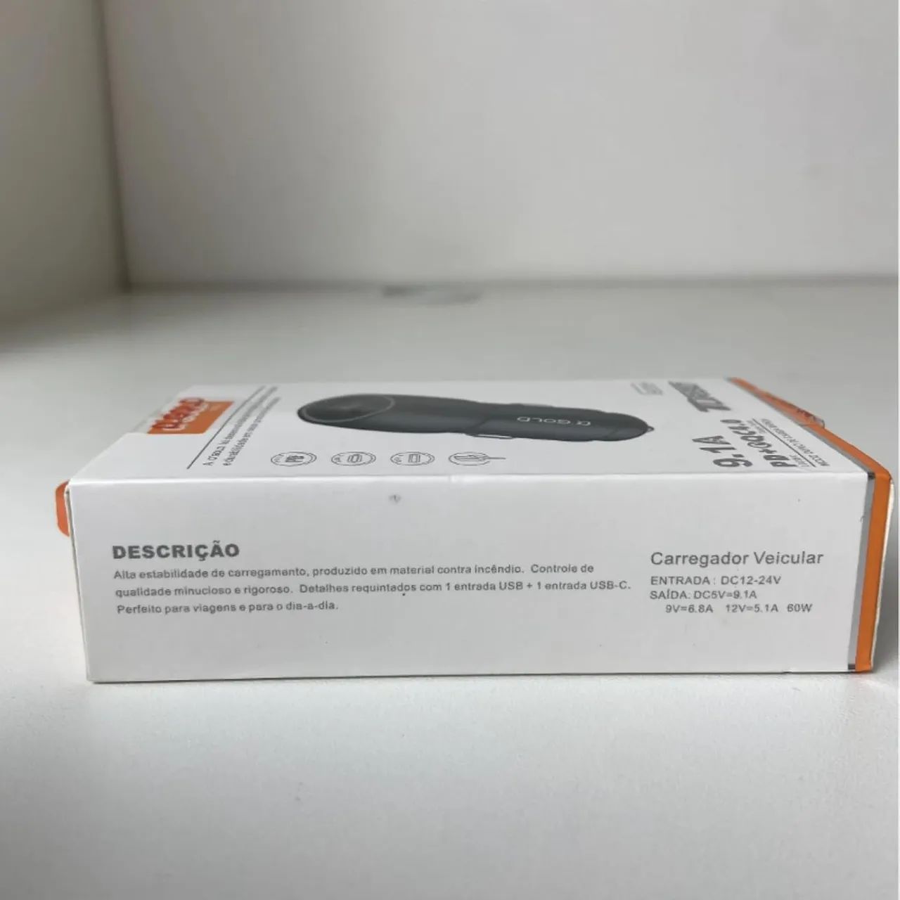 Carregador veicular turbo 60w tipo c e usb - Foto 2