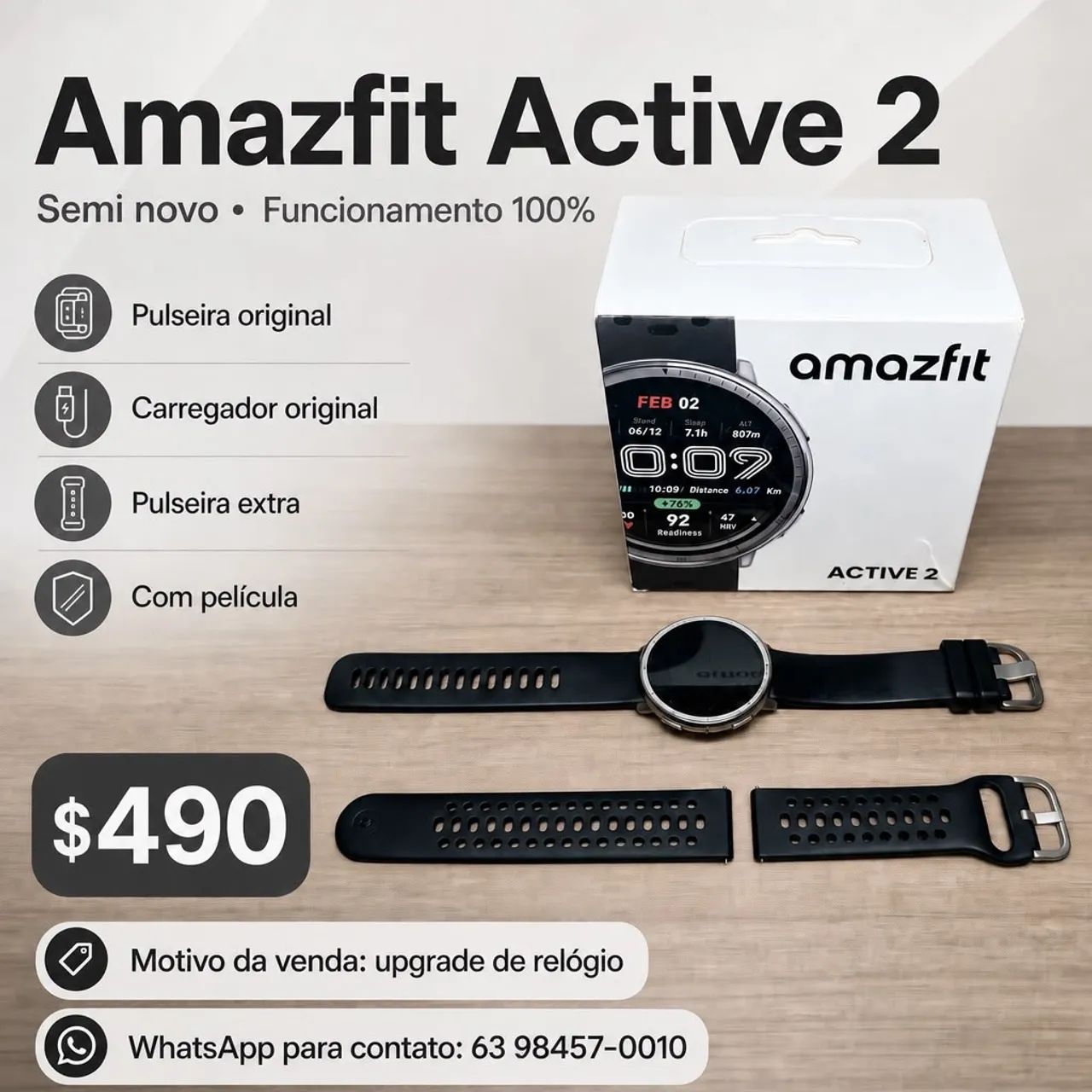 Vendo relógio amazfit active 2