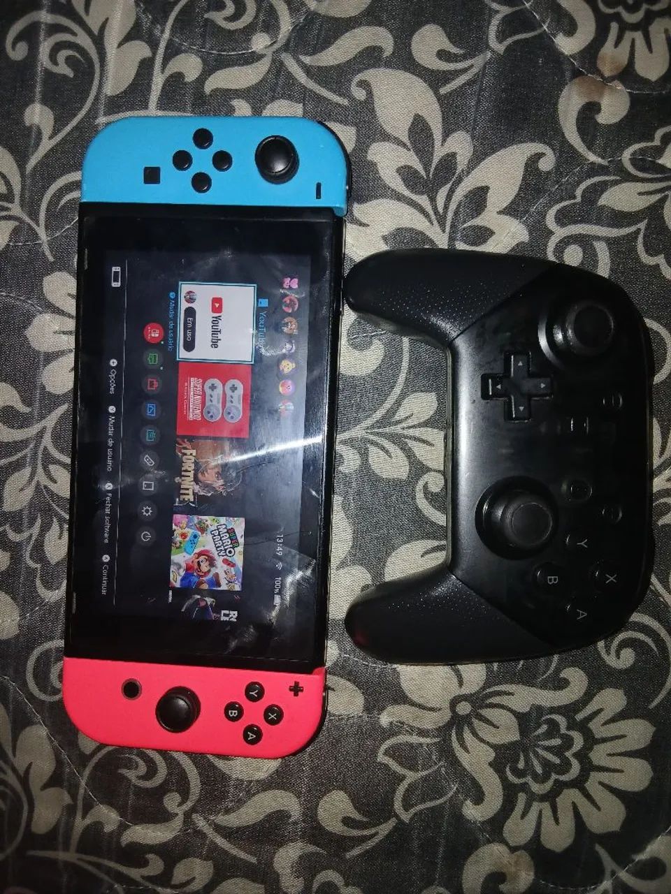 Nintendo Switch + Pro Controller + Mario Party - Completo - Peças