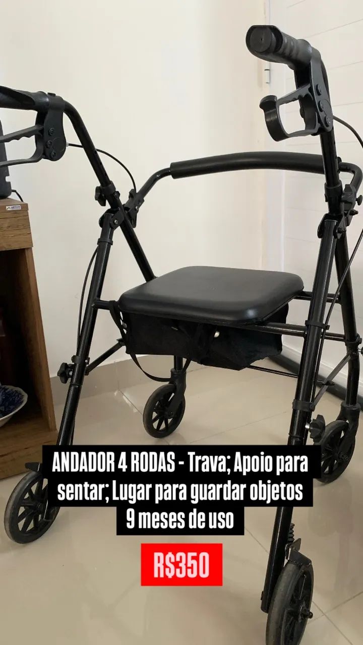 ANDADOR 4 RODAS COM ASSENTO