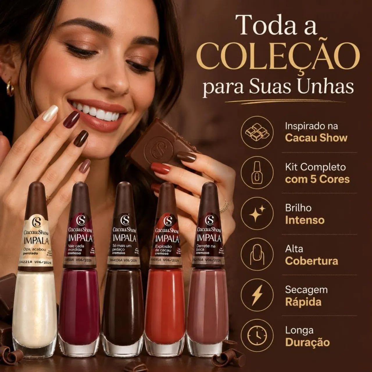 Coleção Esmaltes Impala Cacau Show - Foto 2